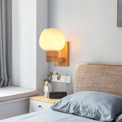 GlasHoutLicht – Nordic Wandlamp met Glas en Hout