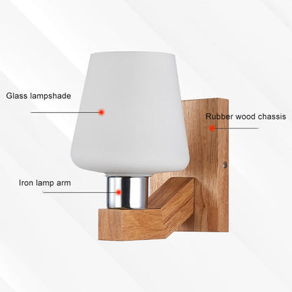 GlasHoutLicht – Nordic Wandlamp met Glas en Hout