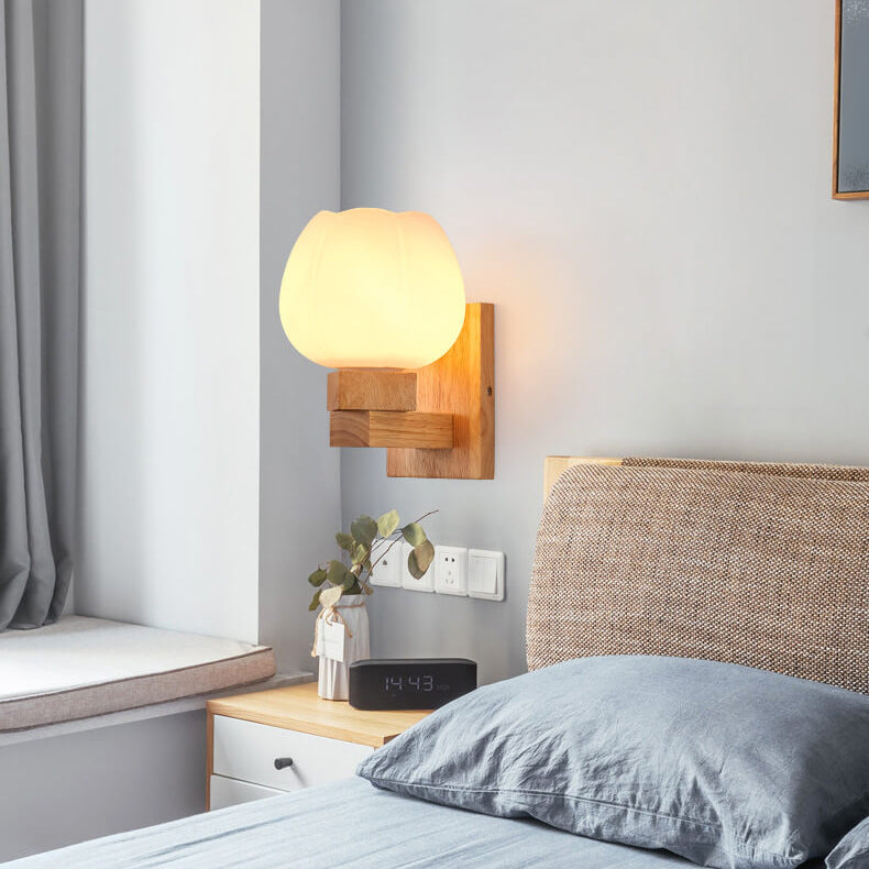 GlasHoutLicht – Nordic Wandlamp met Glas en Hout