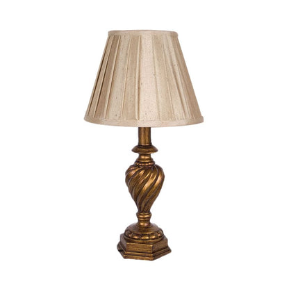 PlisseLicht - Moderne Bedlamp met Hars Basis en Plisse Kap