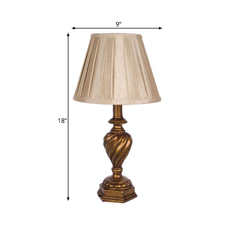 PlisseLicht - Moderne Bedlamp met Hars Basis en Plisse Kap