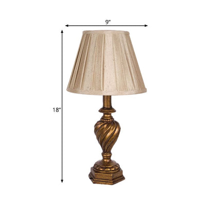 PlisseLicht - Moderne Bedlamp met Hars Basis en Plisse Kap