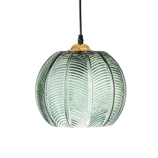 GroenVintage Hanglamp - Retro Groene Ribbelglas