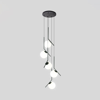 LichtCascade - Zwarte Glas Hanglamp voor Trap