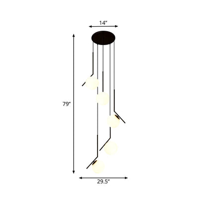 LichtCascade - Zwarte Glas Hanglamp voor Trap