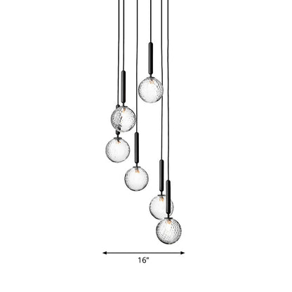 LichtCascade - Zwarte Glas Hanglamp voor Trap