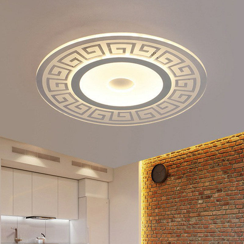 Acrylic GreekKey Ceiling Fixture