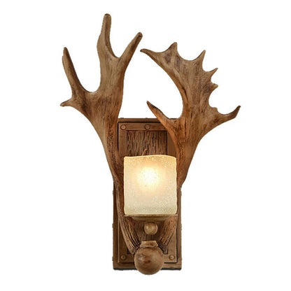 GeweiSchijn - Eenvoudige Rustieke Wandlamp met Gewei Design