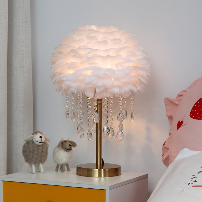 FeatherGlimmer - Romantische Bedlamp met Veerontwerp