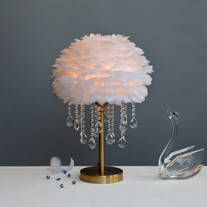 FeatherGlimmer - Romantische Bedlamp met Veerontwerp