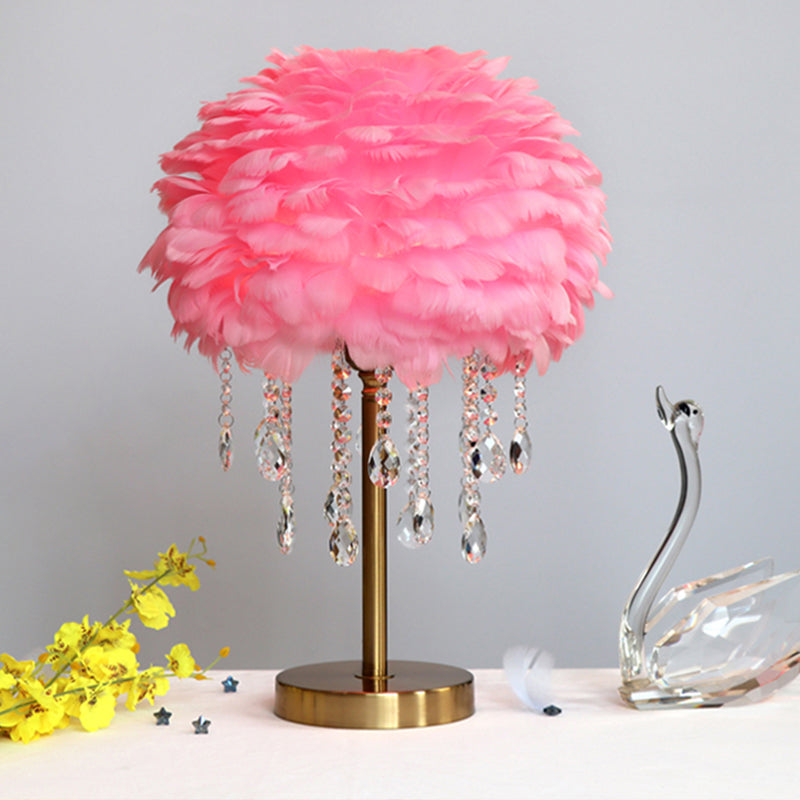 FeatherGlimmer - Romantische Bedlamp met Veerontwerp