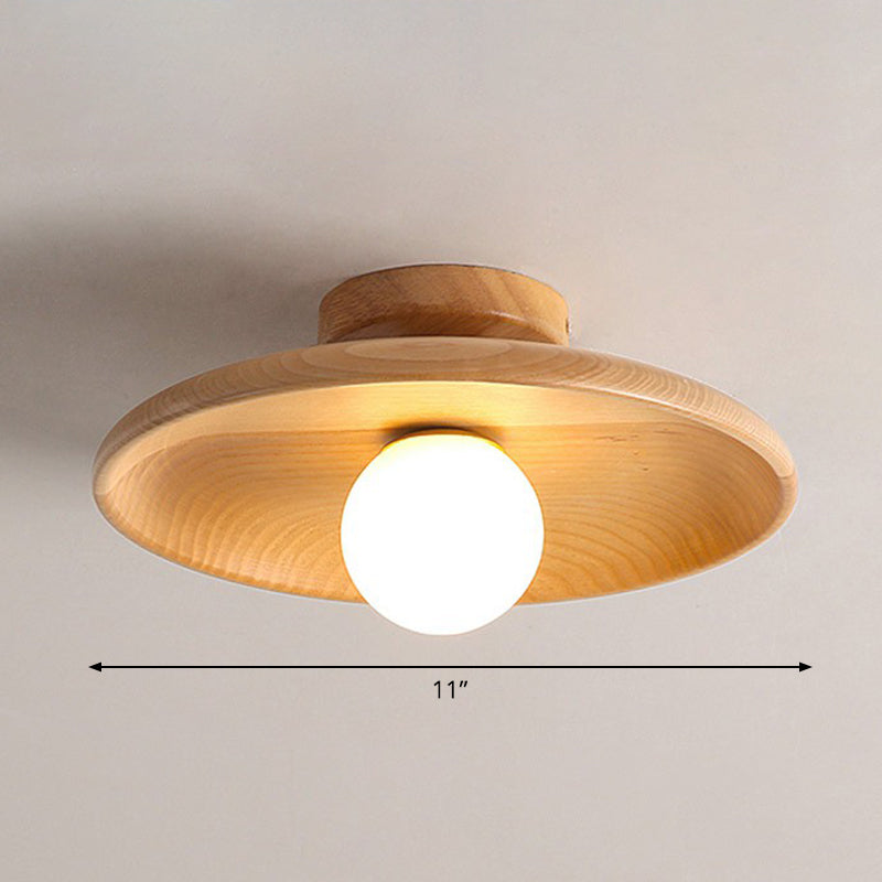 HoutCirkel - Minimalistische Plafondlamp met Houten Design