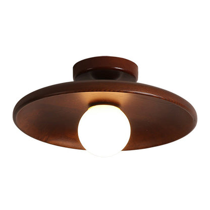 HoutCirkel - Minimalistische Plafondlamp met Houten Design