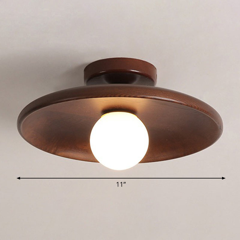 HoutCirkel - Minimalistische Plafondlamp met Houten Design