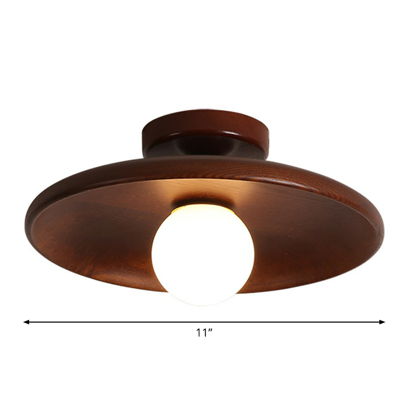 HoutCirkel - Minimalistische Plafondlamp met Houten Design