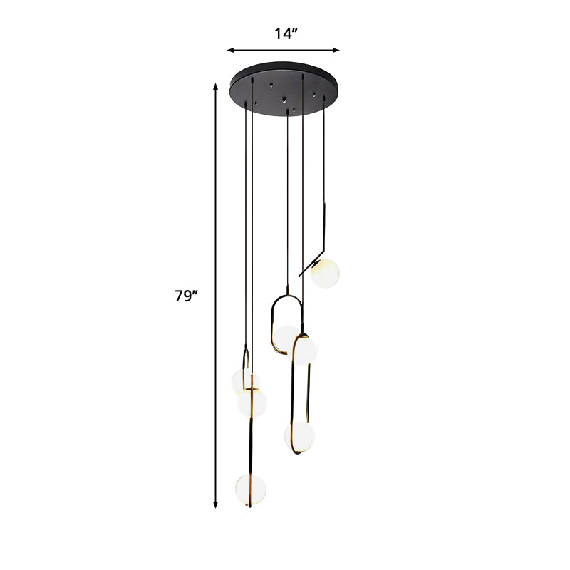 LichtCascade - Zwarte Glas Hanglamp voor Trap