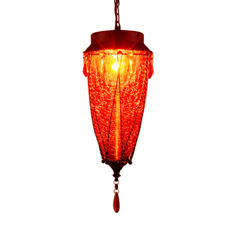 KleurVorm - Vintage Hanglamp in Rood, Geel, Blauw Glas