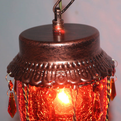 KleurVorm - Vintage Hanglamp in Rood, Geel, Blauw Glas