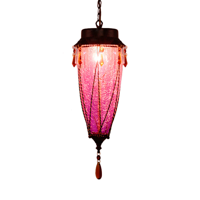 KleurVorm - Vintage Hanglamp in Rood, Geel, Blauw Glas