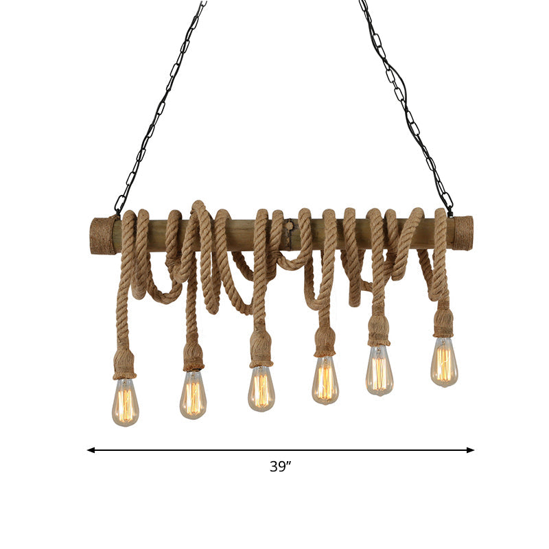 TouwLantaarn - Bamboe Plafondlamp met Verstelbaar Touw