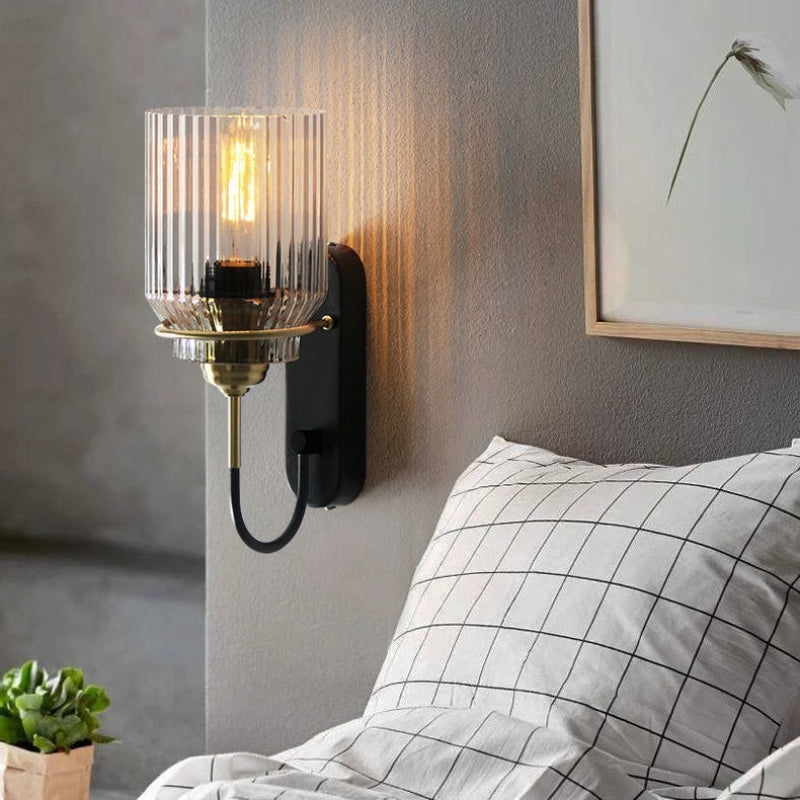 VintageSchijn - Stijlvolle Wandlamp met Geëngineerd Glas