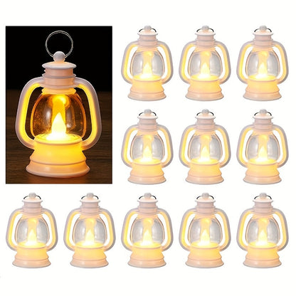 VintageGlow - 12pc Mini LED Christmas Lanterns with Twinkling Lights