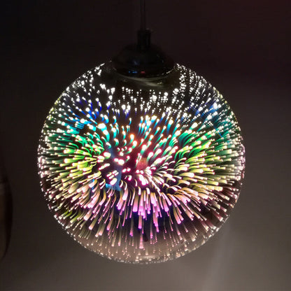 IllumiLux 3D Vuurwerk Glas Enkel-Licht Koepel Hanglamp