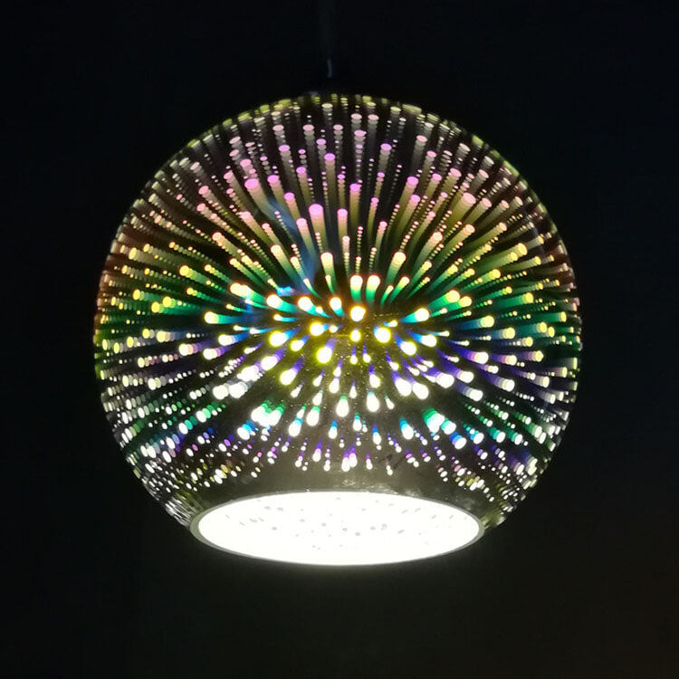 IllumiLux 3D Vuurwerk Glas Enkel-Licht Koepel Hanglamp