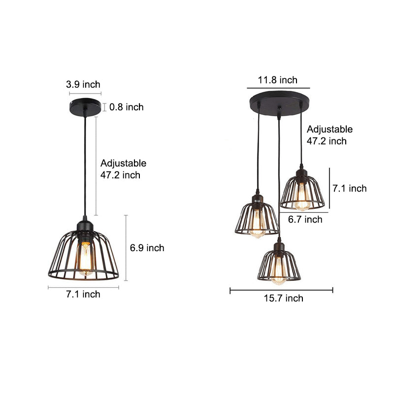 KooiLicht – 1/3-Lichts Zwarte Retro LED Kroonluchter