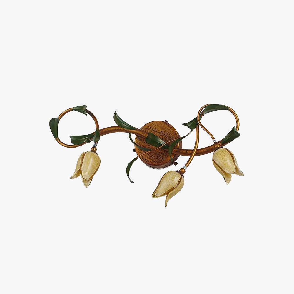 KoperGlans - Elegante Wandlamp met Bloemmotief