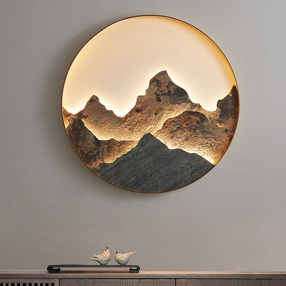 LichtBerg - Ronde Wandlamp met Bergmotief