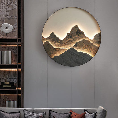 LichtBerg - Ronde Wandlamp met Bergmotief