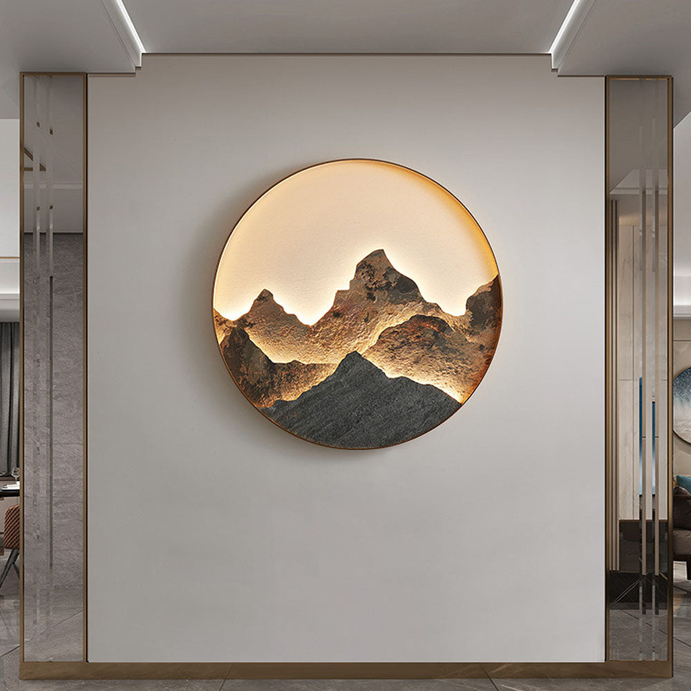 LichtBerg - Ronde Wandlamp met Bergmotief