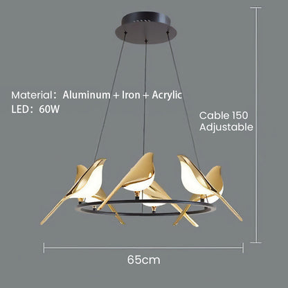 Creatieve Vogel LED Hanglamp met Cirkelvormige Slinger