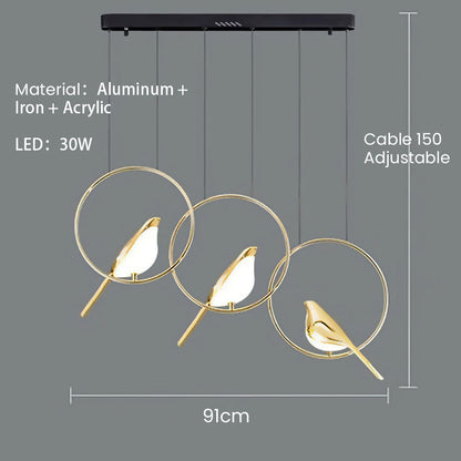 Creatieve Vogel LED Hanglamp met Cirkelvormige Slinger