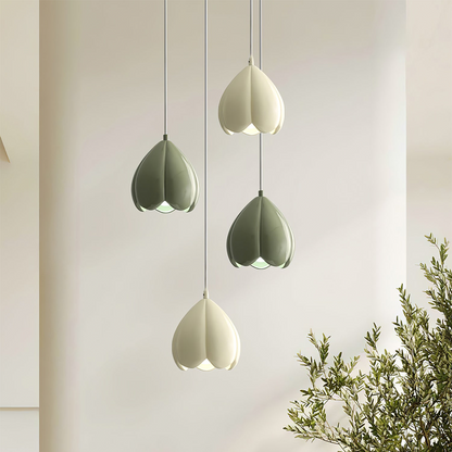 Crèmekleurige Hanglamp in Franse Stijl – Rustiek en Natuur-Inspired Design