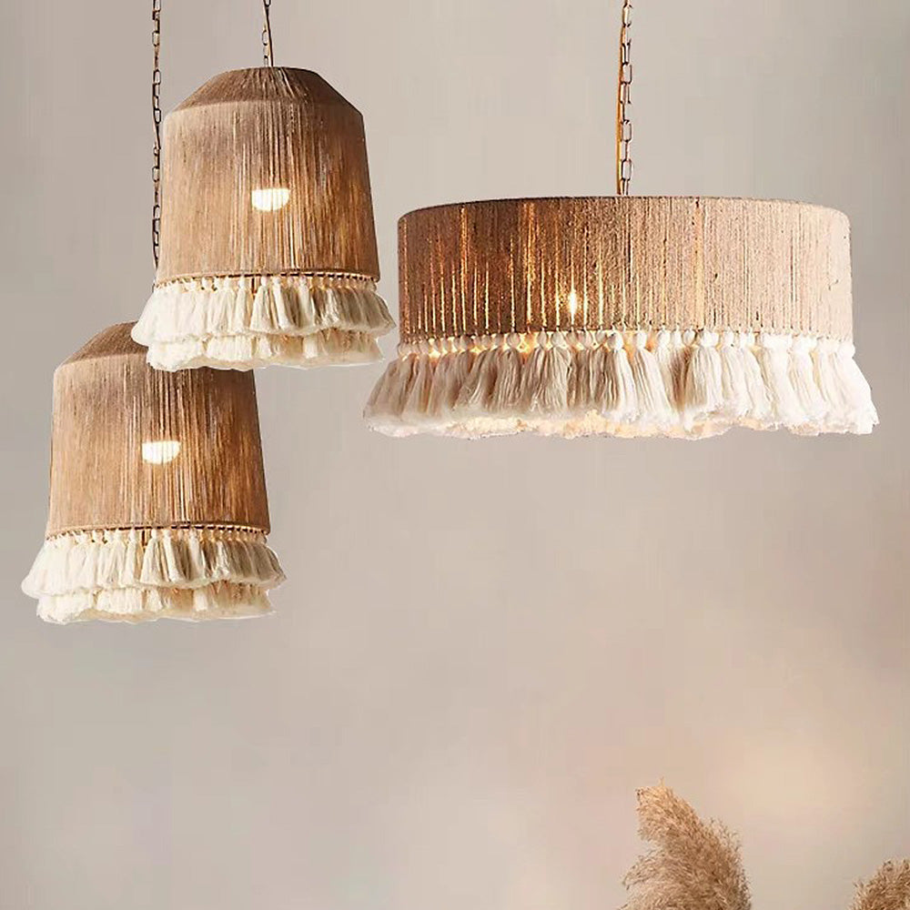 NatuurlijkeTouwLicht - Boho Hanglamp van Gevlochten Touw