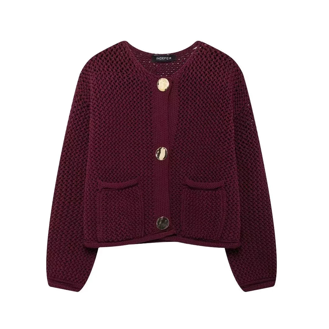 Eloisa – Dikke Gebreide Cardigan voor Herfst