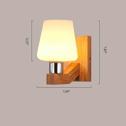 GlasHoutLicht – Nordic Wandlamp met Glas en Hout