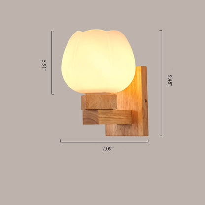 GlasHoutLicht – Nordic Wandlamp met Glas en Hout