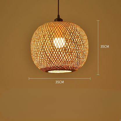 RietLicht - Handgeweven Boho Rieten Hanglamp