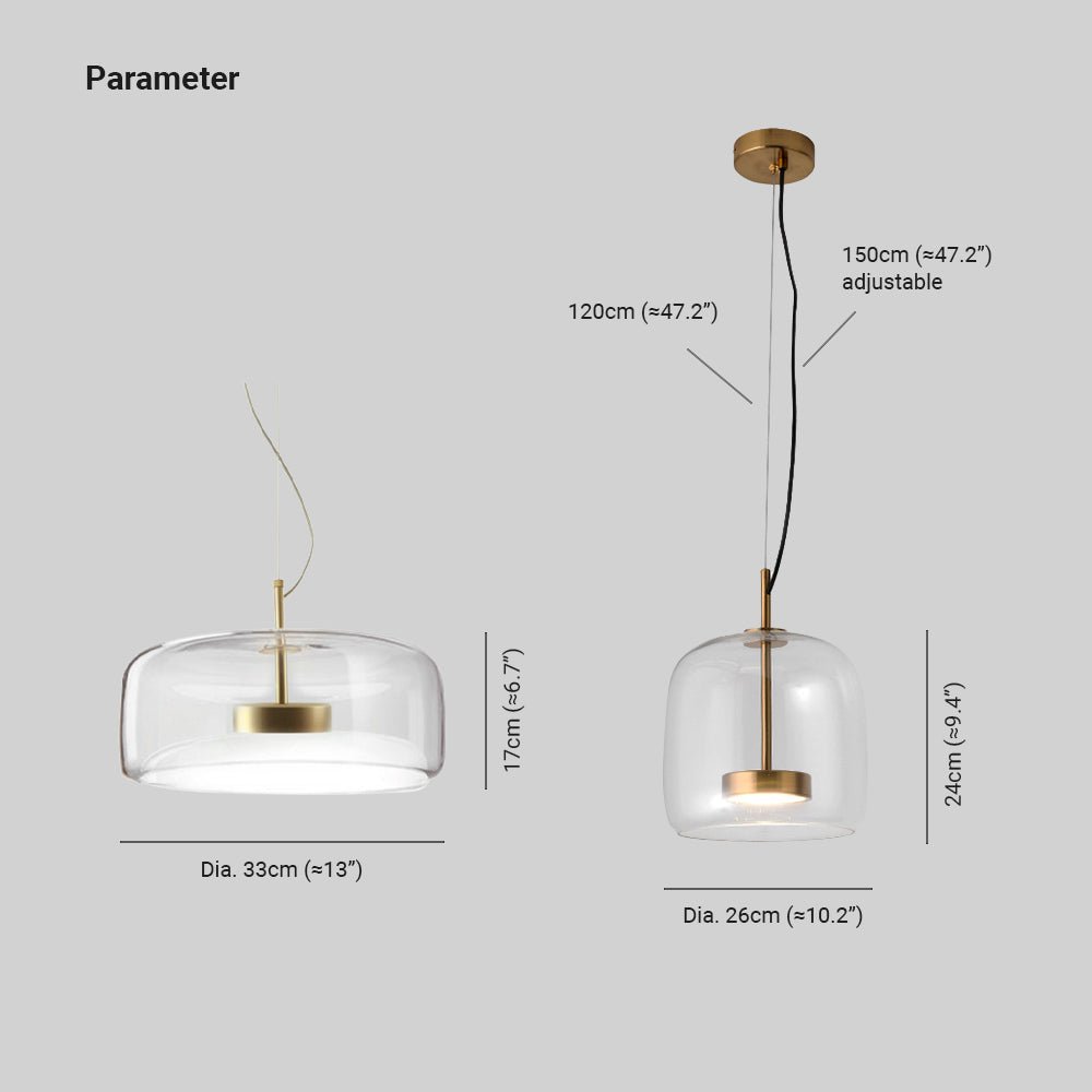 Aurora Lux - Retro LED Hanglampen Gouden Amber Metaal Glas voor Slaapkamer