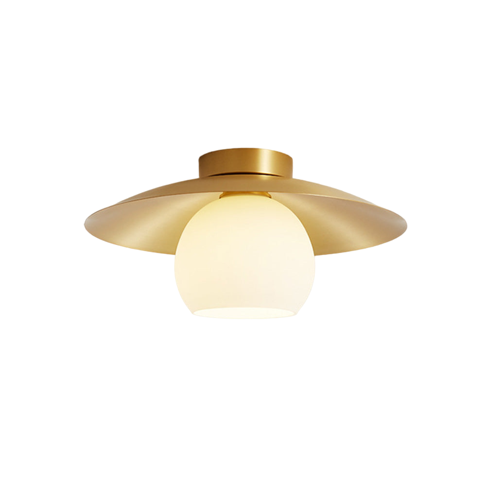 GoudGlans Plafondlamp - Messing Semi-Flush