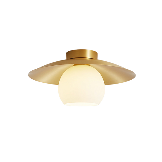 GoudGlans Plafondlamp - Messing Semi-Flush