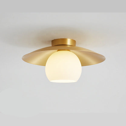 GoudGlans Plafondlamp - Messing Semi-Flush