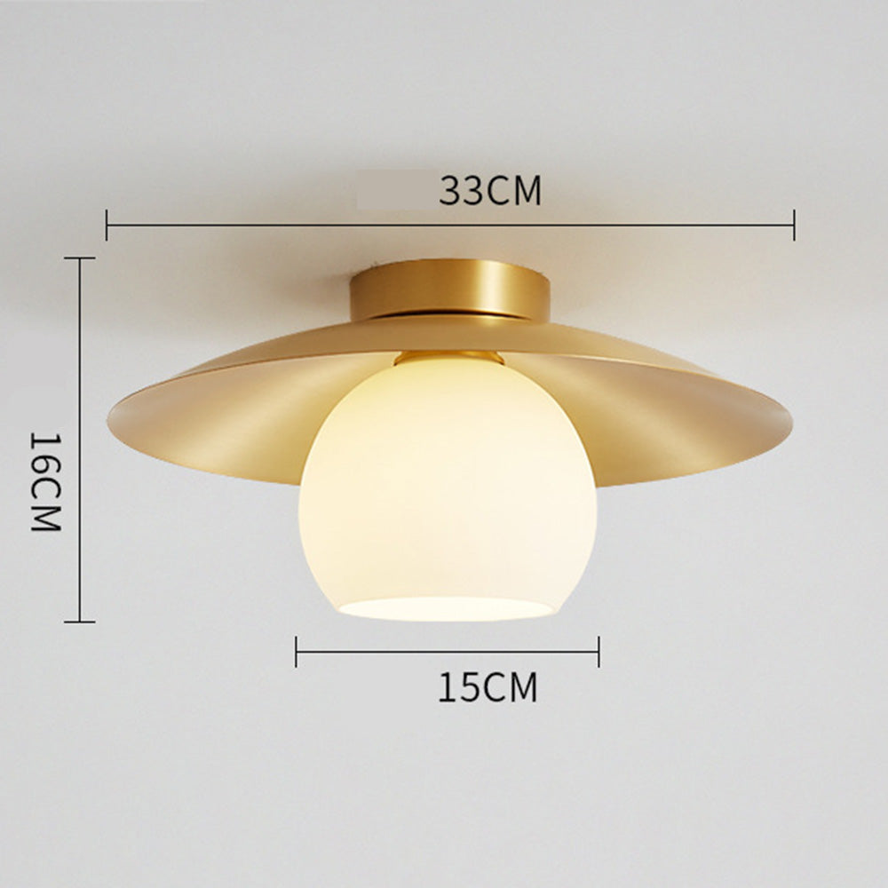 GoudGlans Plafondlamp - Messing Semi-Flush