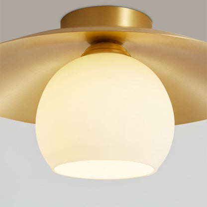 GoudGlans Plafondlamp - Messing Semi-Flush