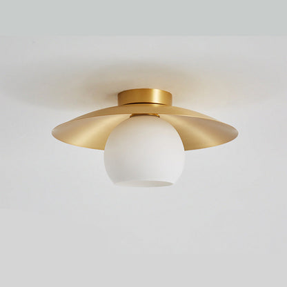 GoudGlans Plafondlamp - Messing Semi-Flush