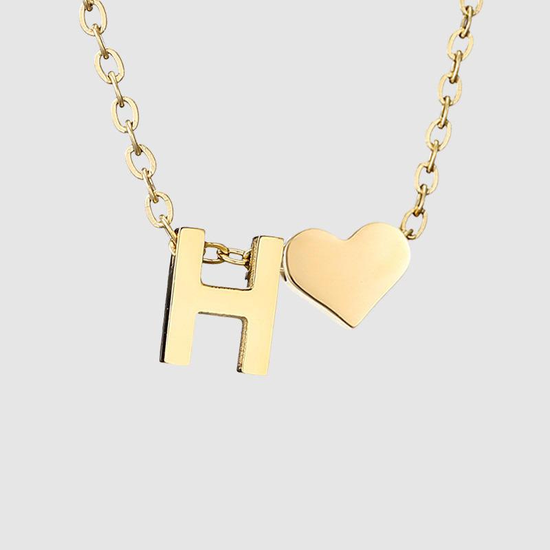 LiefdeInLetter - Gepersonaliseerde Hartvormige Ketting