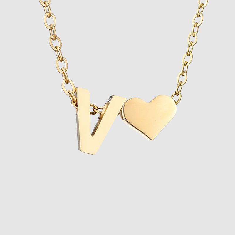 LiefdeInLetter - Gepersonaliseerde Hartvormige Ketting